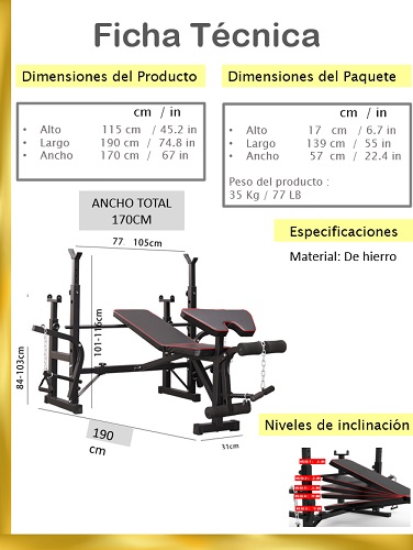 maquina press banca Panamá ficha técnica